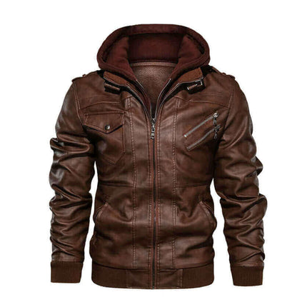 Chaqueta de cuero para hombre: corte clásico, estilo urbano