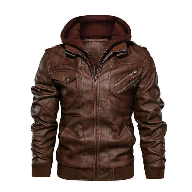 Chaqueta de cuero para hombre: corte clásico, estilo urbano