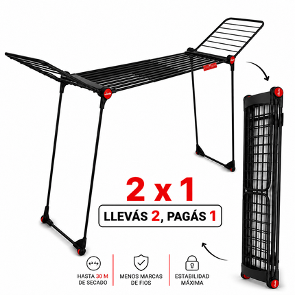 Tendedero Extensible 2x1 | Hasta 30 Metros de Secado