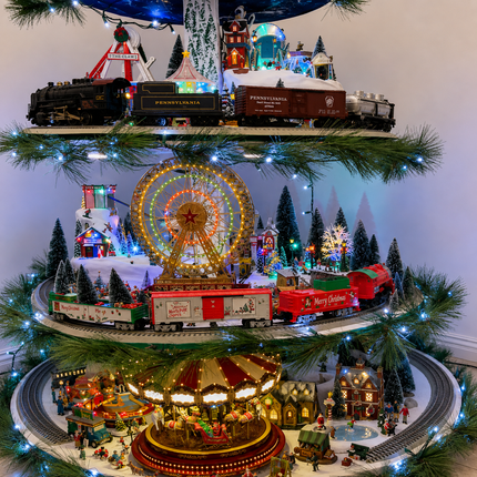 Árbol de Navidad Gigante 3,00m con Tren, Noria y Luces LED | Promoción Anticipada de Navidad 2026