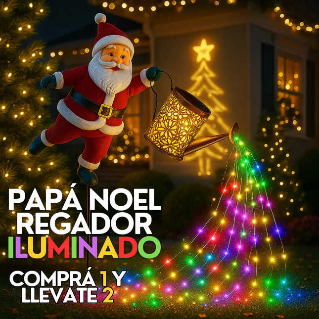 (COMPRÁ 1 Y LLEVATE 2) Papá Noel Regador Iluminado